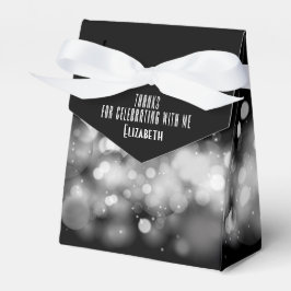 Caja Para Regalos Bokeh blanco y negro personalizado