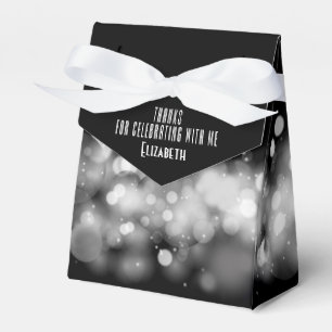 Caja Para Regalos Bokeh blanco y negro personalizado
