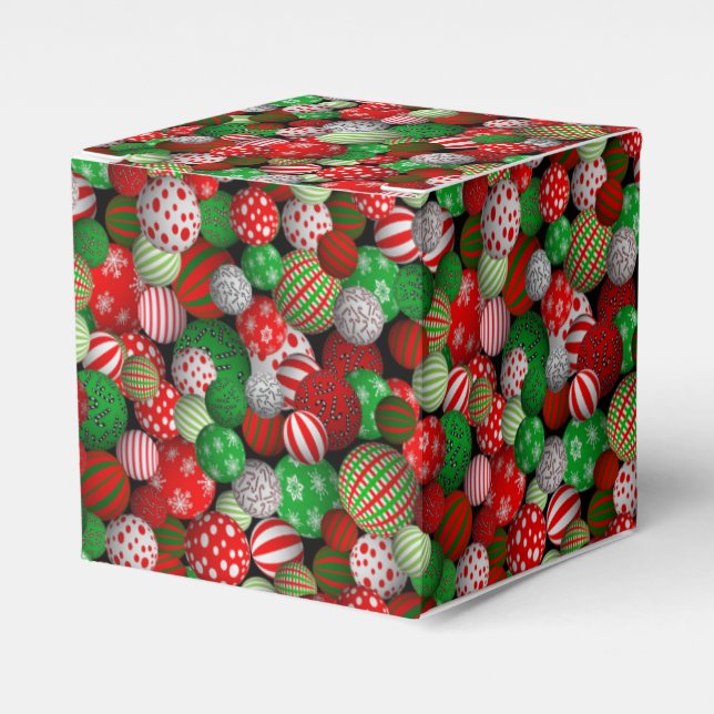 Caja Para Regalos Bolas de Navidades 3D (Costado Anverso)