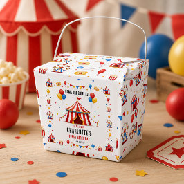 Caja Para Regalos Boleto de Circo Rojo Moderno Cumpleaños 1er | Cual
