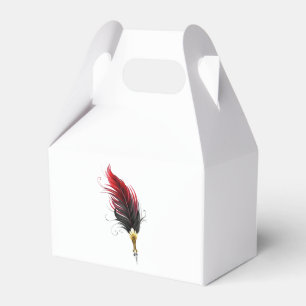 Caja Para Regalos Bolígrafo pluma roja con plumilla dorada