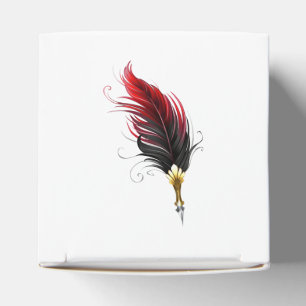 Caja Para Regalos Bolígrafo pluma roja con plumilla dorada