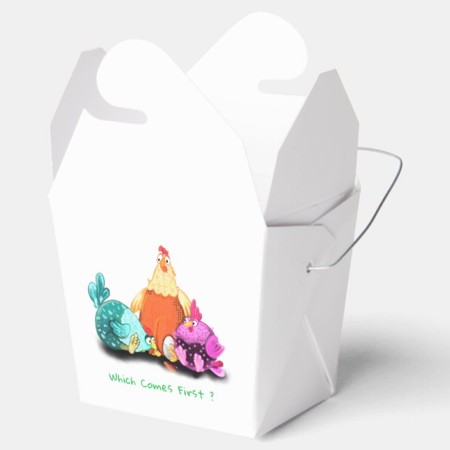 Caja Para Regalos Bolsa de regalo divertida con gallinas esperando e (Abierto)