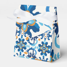 Caja Para Regalos Bolsa de regalo floral azul y marrón con tapa