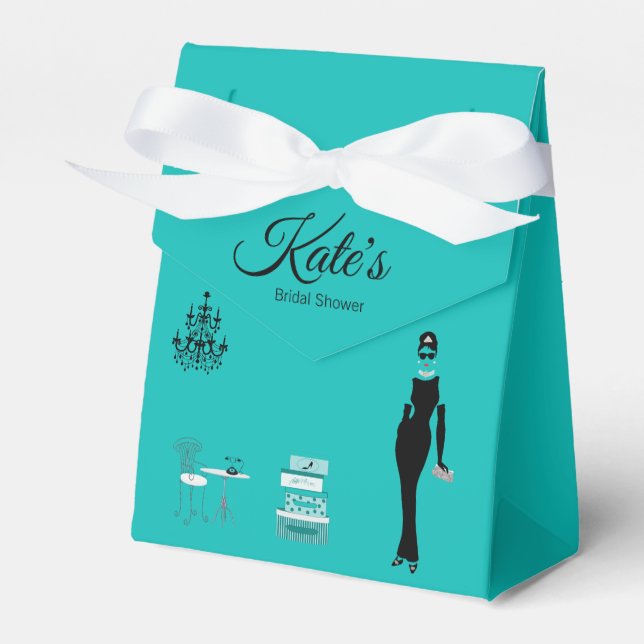 Caja Para Regalos Bolsas de Favor Verde Turquesa (Front Side)