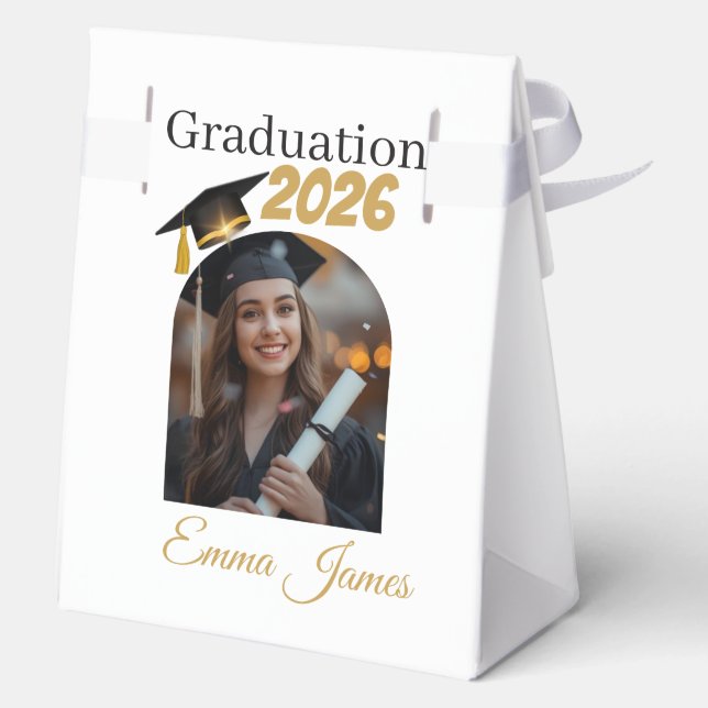 Caja Para Regalos Bolsas Personalizadas para Favoritos de Graduación (Reverso )