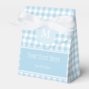 Caja Para Regalos Bolso azul claro del favor de la guinga y del
