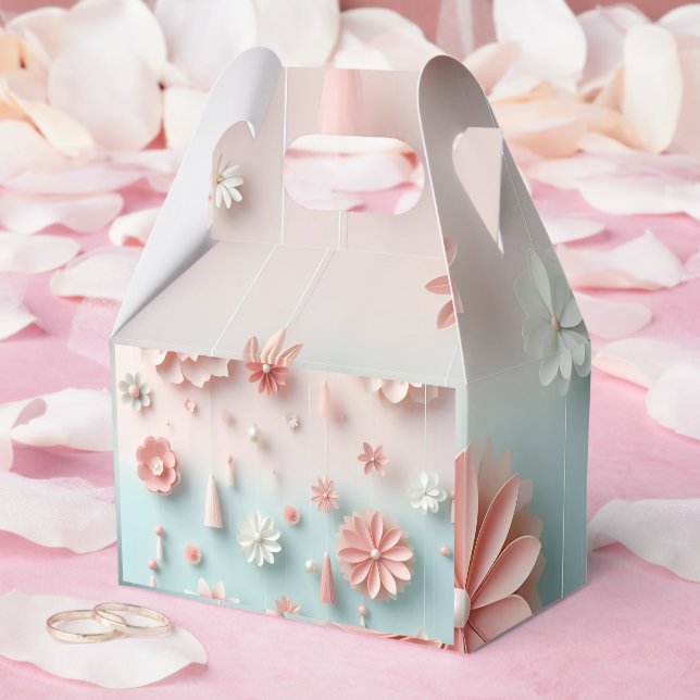 Caja Para Regalos bolso de papel florido (Boda)