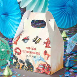 Caja Para Regalos Bombero de camiones Primer cumpleaños