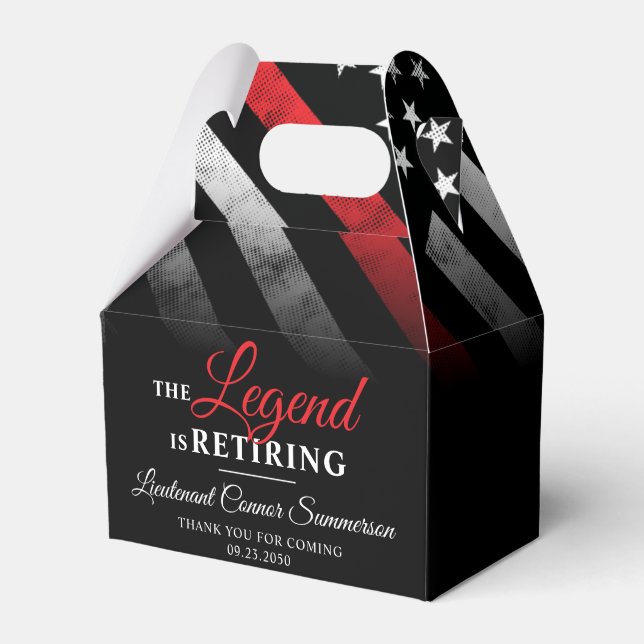 Caja Para Regalos Bombero Jubilación de la Línea Roja (Front Side)