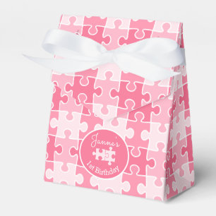 Caja Para Regalos Bonita sombra dulce de piezas de rompecabezas rosa