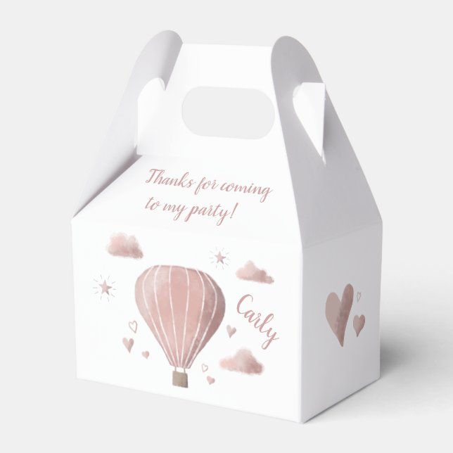 Caja Para Regalos Bonito acuarela Hot Air Balloon Favor Box (Front Side)