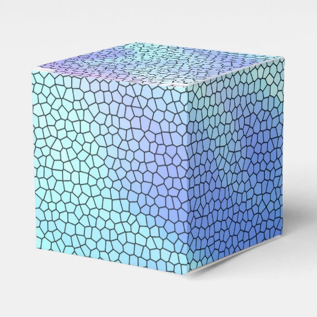 Caja Para Regalos Bonito Aqua Blue Purple Pastel Mosaic (Costado Anverso)