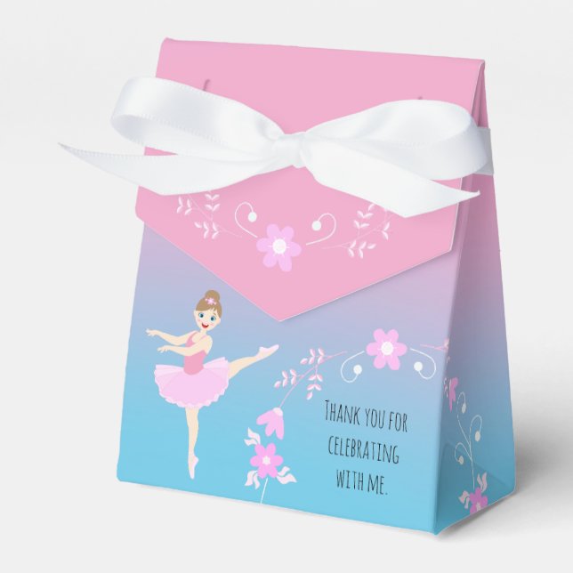 Caja Para Regalos Bonito Ballerina chica Fiesta de cumpleaños (Front Side)