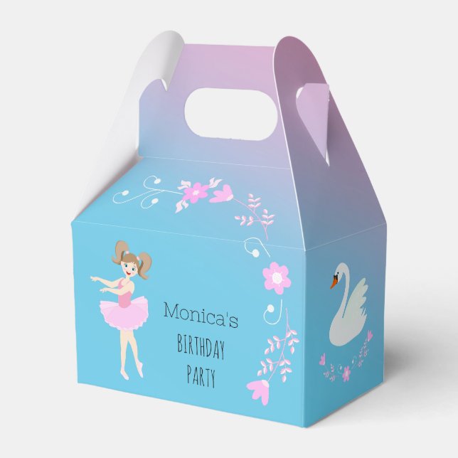 Caja Para Regalos Bonito Ballerina chica Fiesta de cumpleaños (Reverso)