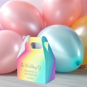 Caja Para Regalos Bonito Boda LGBTQ personalizado arcoiris