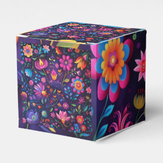 Caja Para Regalos Bonito diseño floral oscuro