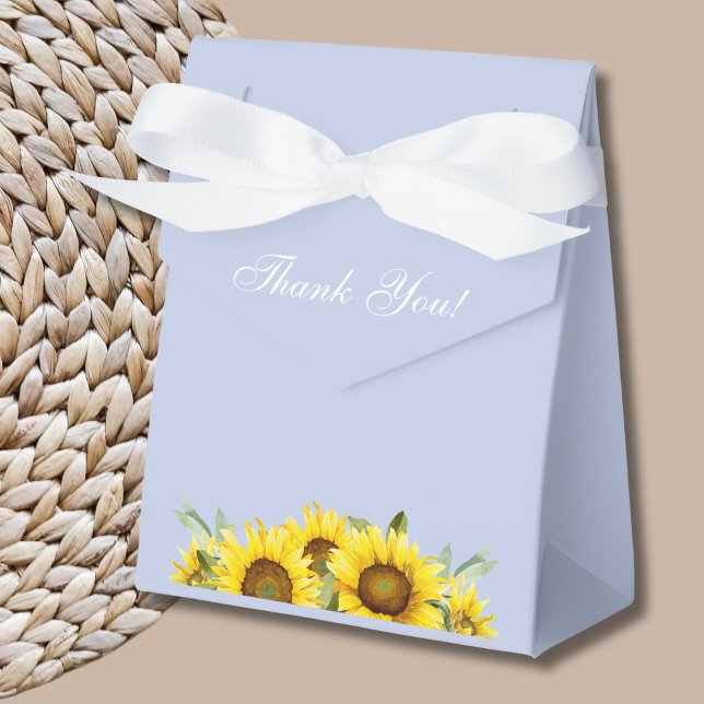 Caja Para Regalos Bonito Dusty Blue Sunflower Baby Shower (Subido por el creador)