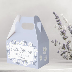 Caja Para Regalos Bonito Fiesta Personalizado Floral Blanco Morado