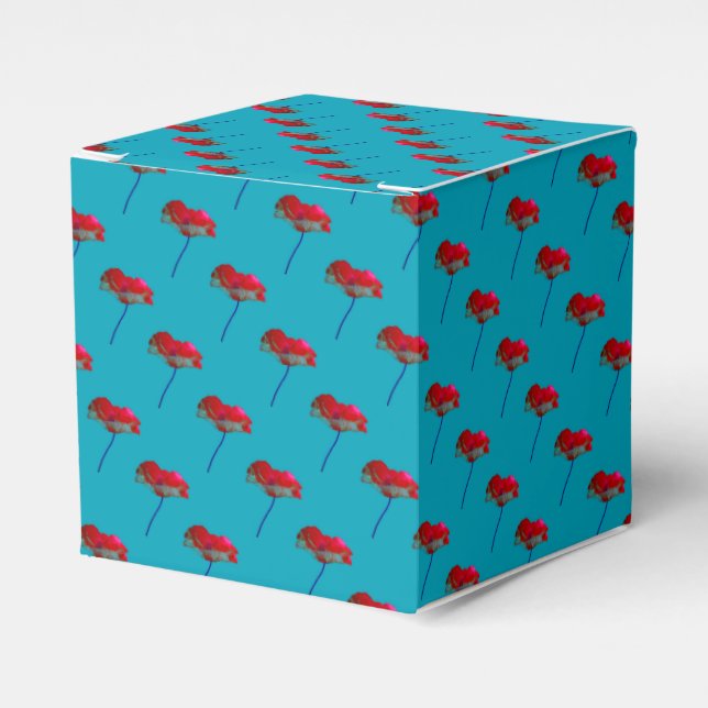 Caja Para Regalos Bonito floral azul (Costado Anverso)