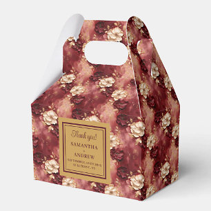 Caja Para Regalos Bonito Rubor Burgundy Gold Boda Gracias Box