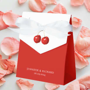 Caja Para Regalos Bonito Sencilla Cuello Rojo Y Boda Blanco