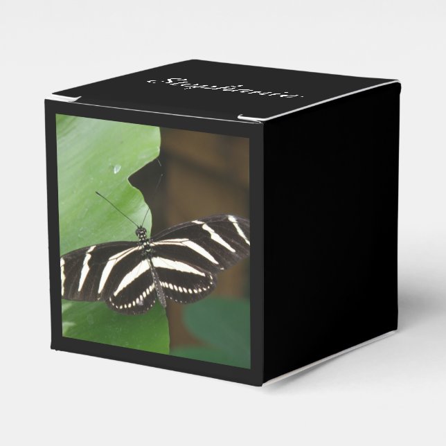 Caja Para Regalos Bonito Zebra Longwing Butterfly Personalizado Favo (Costado Anverso)