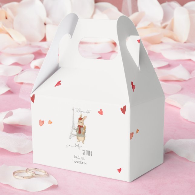 Caja Para Regalos Bonjour Bebe French Rabbit Baby Shower (Boda)