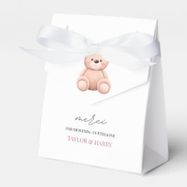 Caja Para Regalos Bonjour Bebe French Watercolor Bear Baby Shower Fa