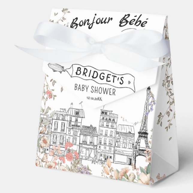 Caja Para Regalos Bonjour Bebe Género Neutral Baby Shower (Anverso)