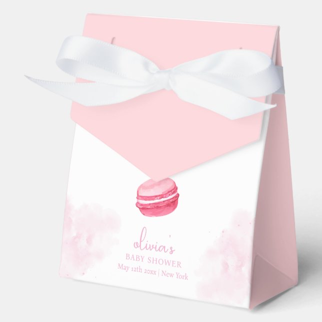 Caja Para Regalos Bonjour Bébé Macaron Baby Shower (Anverso)