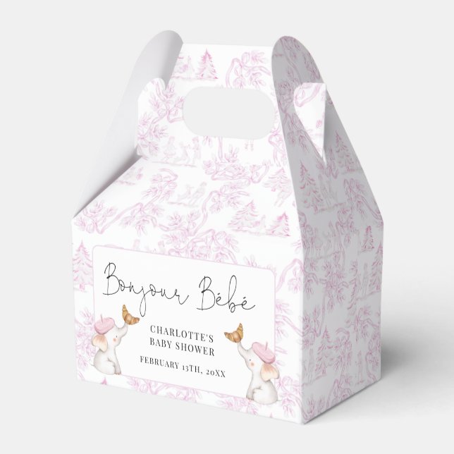 Caja Para Regalos Bonjour Bebe Romantic Chica Baby Shower (Front Side)