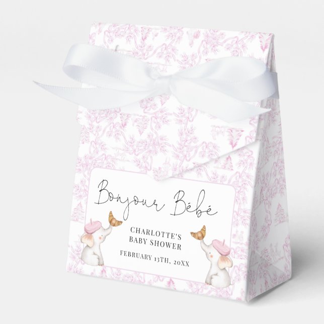 Caja Para Regalos Bonjour Bebe Romantic Chica Baby Shower (Front Side)
