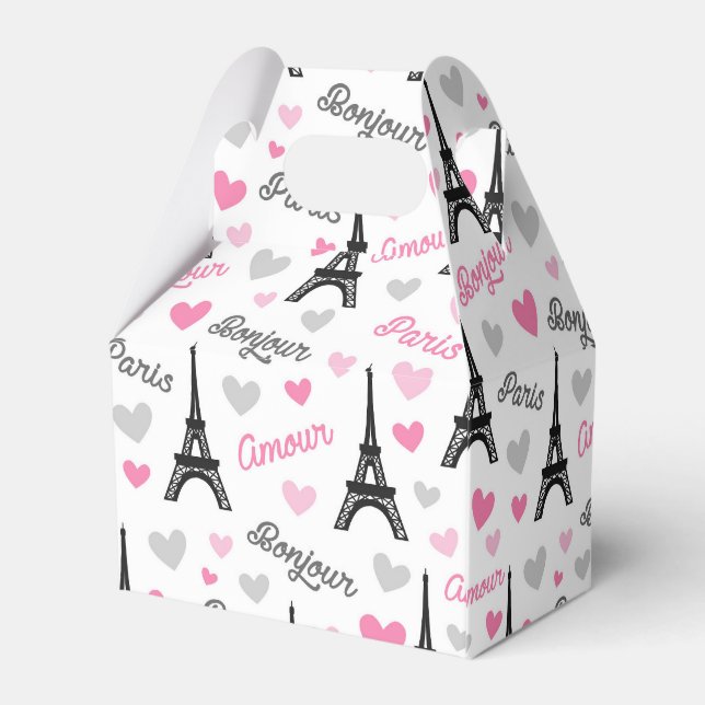 Caja Para Regalos Bonjour Paris patrón fiesta de preferencia (Reverso)