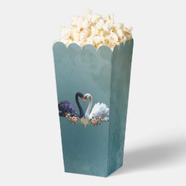 Caja Para Regalos Bono eterno, cisnes negros y blancos enamorados.