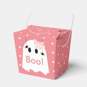 Caja Para Regalos ¡Boo! Chica de la cinta fantasma de Halloween rosa