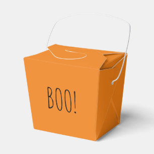 Caja Para Regalos Boo naranja simple tipografía graciosa linda Hallo