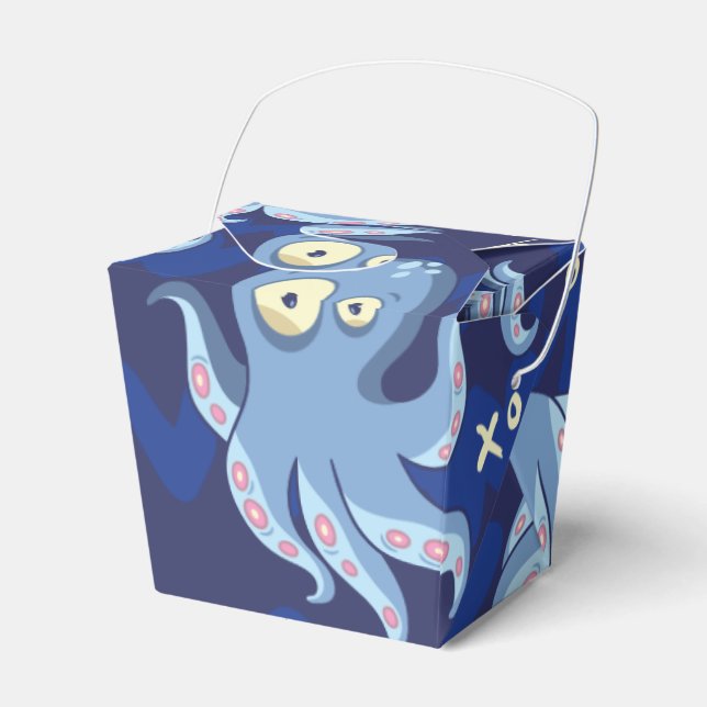 Caja Para Regalos Boo Octopus Niños Azules Ropa y Decoración (Front Side)