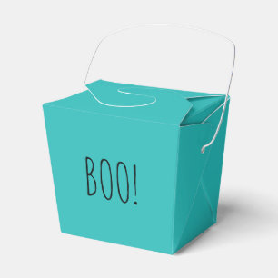 Caja Para Regalos Boo verde azulado simple tipografía graciosa linda