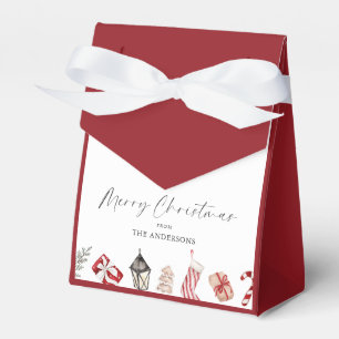 Caja Para Regalos Borde de Navidades de color rojo