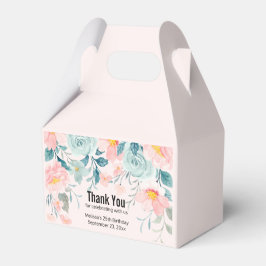 Caja Para Regalos Borde floral rosa y verde