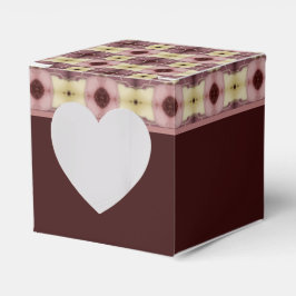 Caja Para Regalos Borgoña Con Patrón Rosa