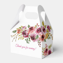 Caja Para Regalos Borgoña morado Rosa Rústico Cumpleaños Floral