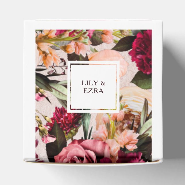 CAJA PARA REGALOS BORGOÑA Y ROSADO (Parte superior)