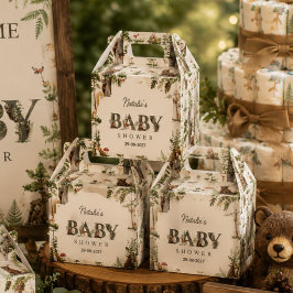 Caja Para Regalos Bosque Animal Bosque Patrón salvaje baby shower