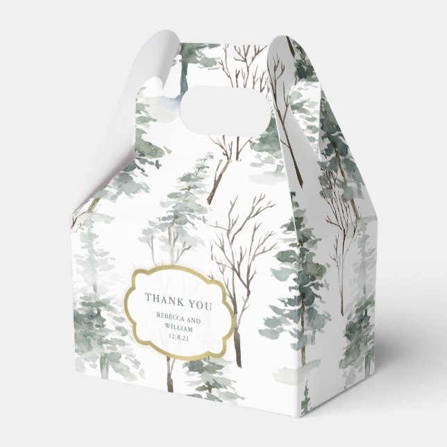 Caja Para Regalos Bosque de invierno | Boda de Woodland (Front Side)