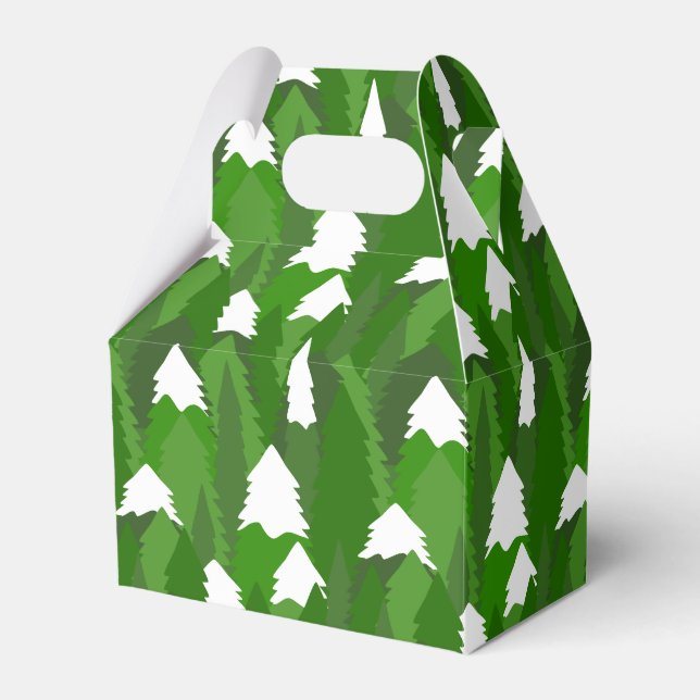 Caja Para Regalos Bosque de Pinos Nevado (Front Side)