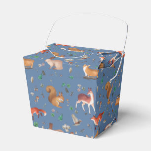Caja Para Regalos bosque en patrón acuarela - bambi, fox, coney,