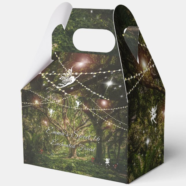 Caja Para Regalos Bosque Encantado Dulces 16 Hadas Luces Brillantes (Anverso)