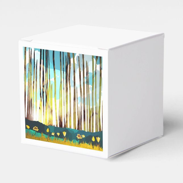 Caja Para Regalos Bosque matutino (Costado Anverso)